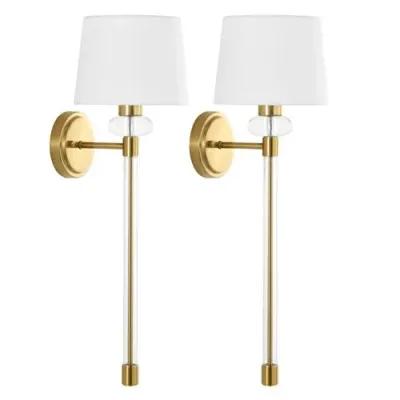 Set of 2 Tenah 9" Wall Sconces - Brass/Clear - Gold