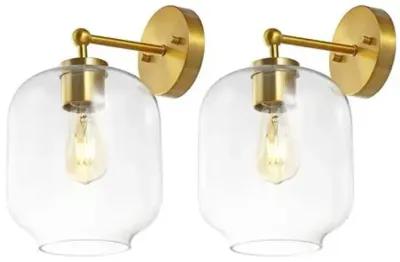 Set of 2 Kreston 9.5" Wall Sconces - Gold