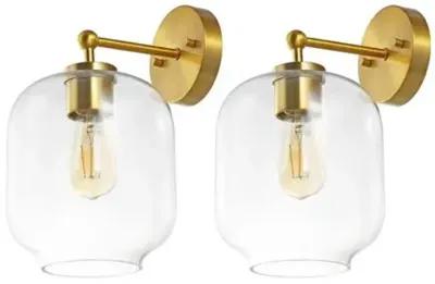 Set of 2 Kreston 9.5" Wall Sconces - Gold