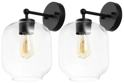 Set of 2 Kreston 9.5" Wall Sconces - Black