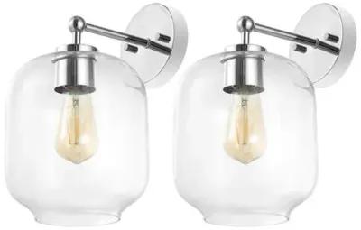 Set of 2 Kreston 9.5" Wall Sconces - Silver