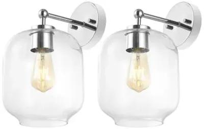 Set of 2 Kreston 9.5" Wall Sconces - Silver