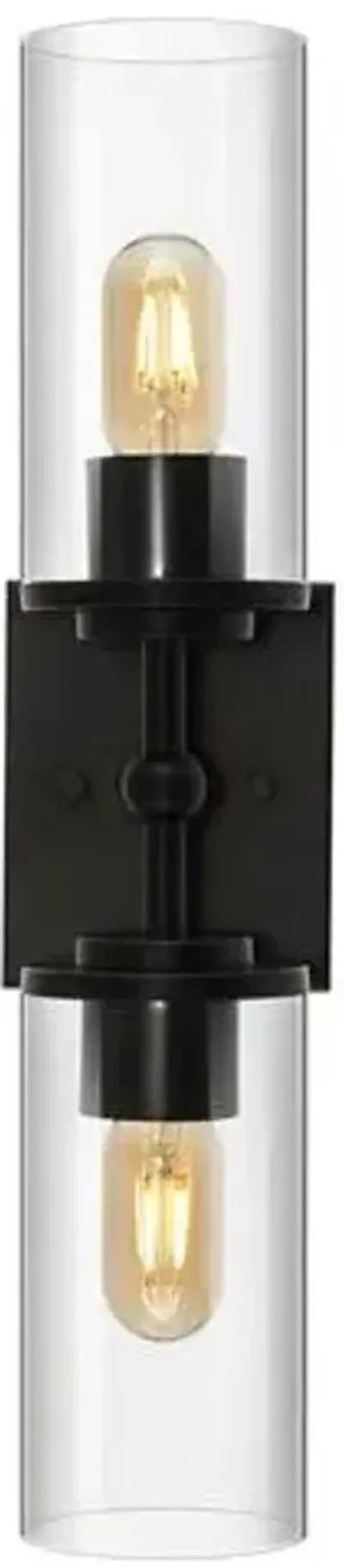 Alyssia 2-Light 6" Wall Sconce - Black