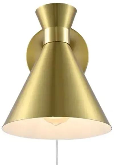 Morris 8.25" Plug-In Wall Sconce - Gold