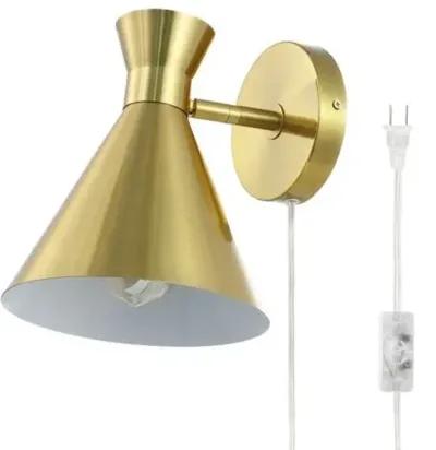 Morris 8.25" Plug-In Wall Sconce - Gold