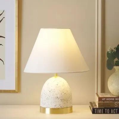 Vella 16" Terrazo Table Lamp - White/Gold