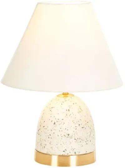 Vella 16" Terrazo Table Lamp - White/Gold