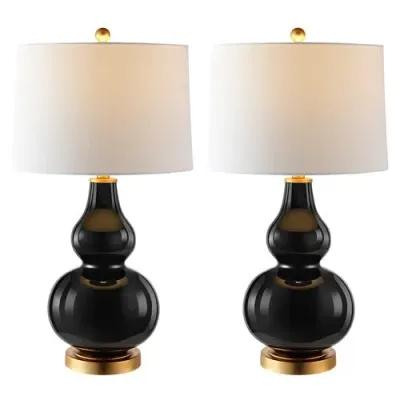 Set of 2 Dree Table Lamps - Black/Gold