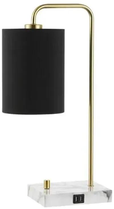 Starlet 20" Table Lamp W/ Usb - Black/Gold