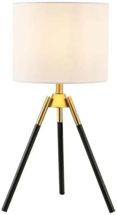 Janice 21.5" Tripod Table Lamp - Black/Brass