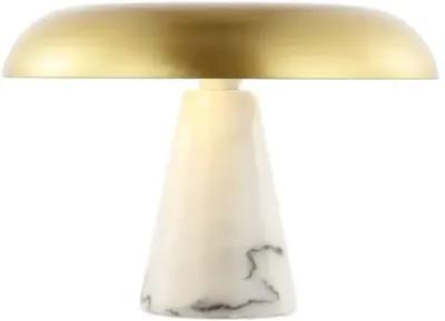 Jebel 10" Table Lamp - Brass/White Marble - Gold