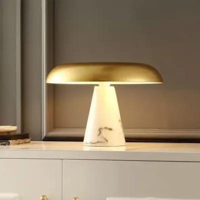 Jebel 10" Table Lamp - Brass/White Marble - Gold