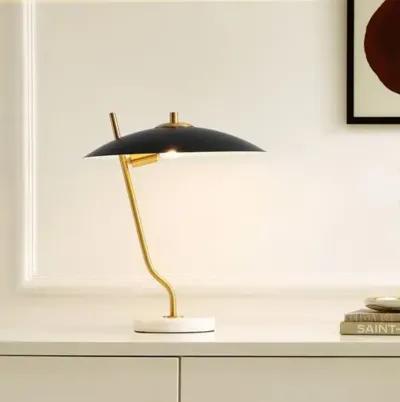 Randon 16" Table Lamp - Black/Brass