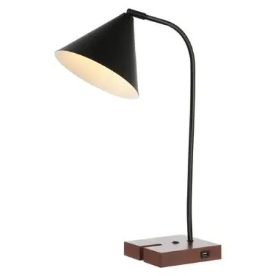 Bennie 22.5" Table Lamp W/ Usb Port - Black