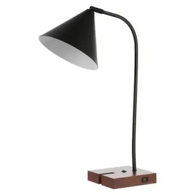 Bennie 22.5" Table Lamp W/ Usb Port - Black