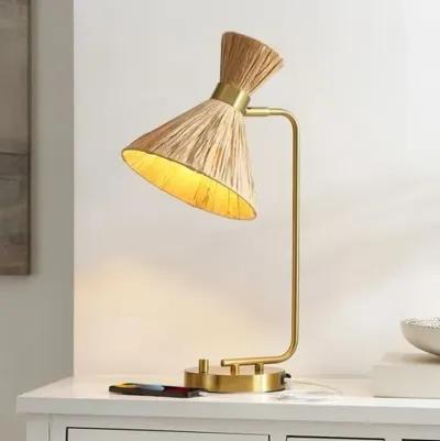 Christa Table Lamp - Brass/Natural - Gold