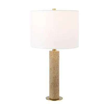 Kolleen 25" Travertine Table Lamp - Beige