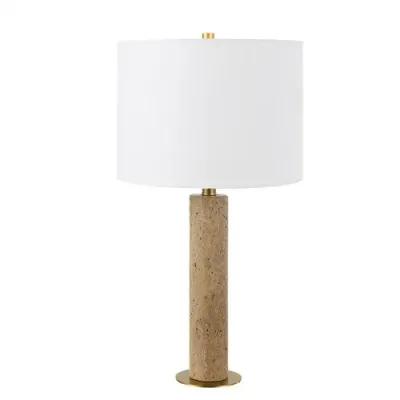 Kolleen 25" Travertine Table Lamp - Beige