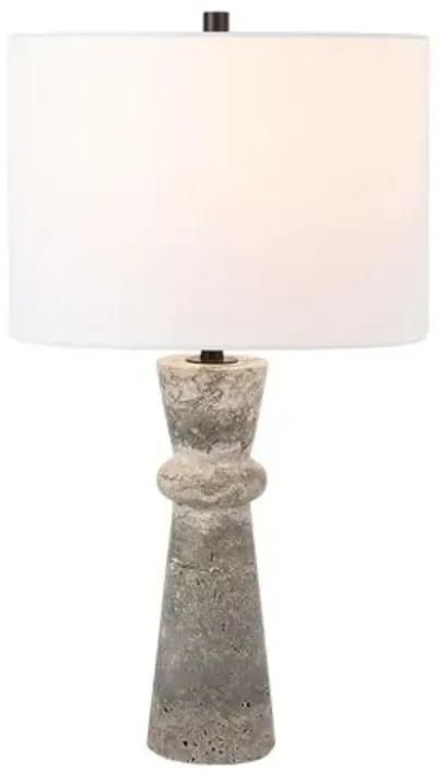 Frela 25.25" Travertine Table Lamp - Gray