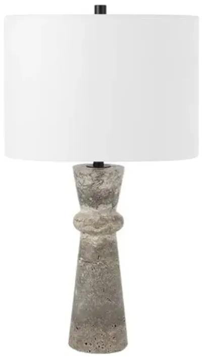 Frela 25.25" Travertine Table Lamp - Gray