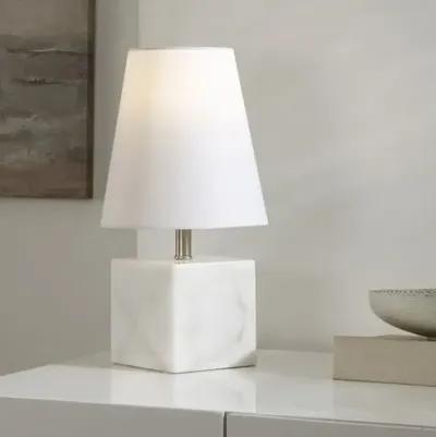 Amella 16" Table Lamp - White/Nickel