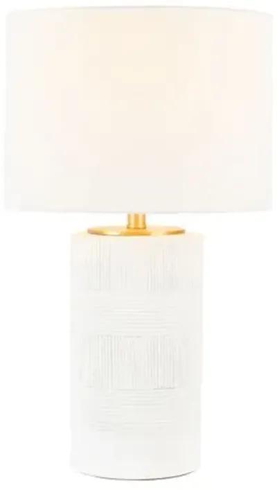 Demitri 25" Table Lamp - White