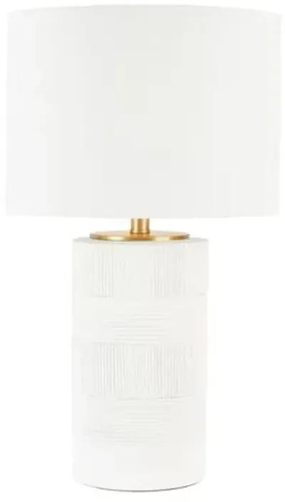 Demitri 25" Table Lamp - White