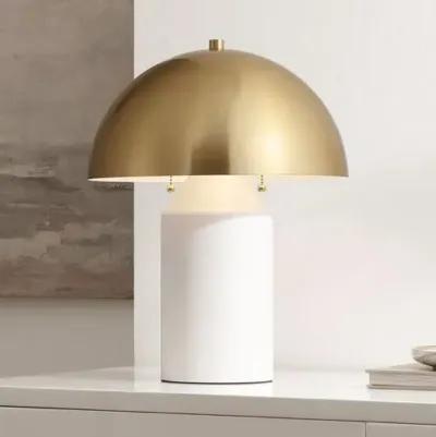 Mirabel 17.5" Table Lamp - White/Brass - Gold