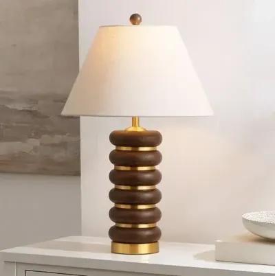 Morrie 25" Table Lamp - Dark Brown/Brass