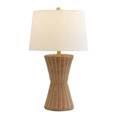 Bessie 26" Rattan Table Lamp - Natural/Brass - Brown