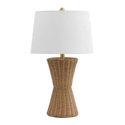 Bessie 26" Rattan Table Lamp - Natural/Brass - Brown