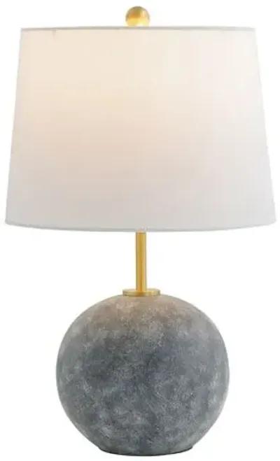 Ingrid 23.5" Ball Table Lamp - Grey Washed/Brass - Gray