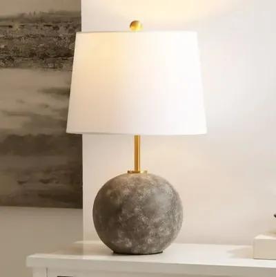 Ingrid 23.5" Ball Table Lamp - Grey Washed/Brass - Gray