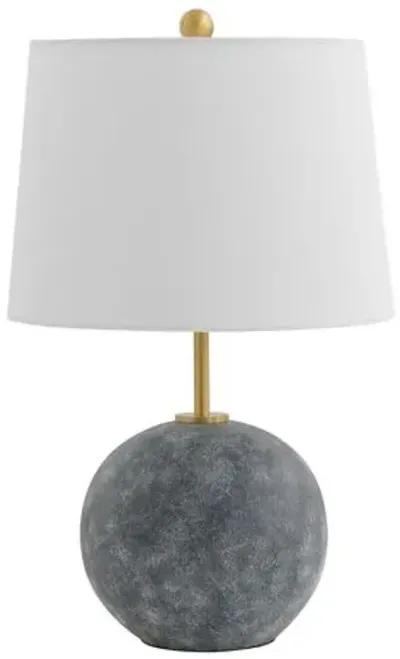 Ingrid 23.5" Ball Table Lamp - Grey Washed/Brass - Gray