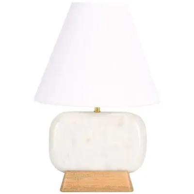 Amiya 17" Table Lamp - White Marble/Natural