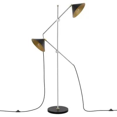 Tippon 2-Light 67.5" Floor Lamp - Black/Chrome