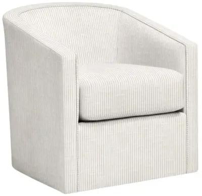 Sloane Swivel Chair - Inside Out Ticking Stripe - Handcrafted