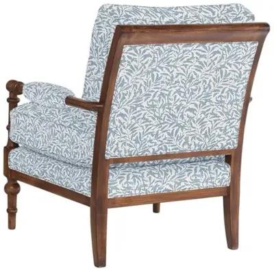 Lucy Exposed Wood Chair - Lunden Floral - Handcrafted - Blue