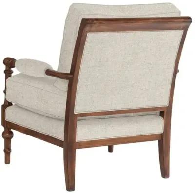 Lucy Exposed Wood Chair - Crypton Linen - Handcrafted