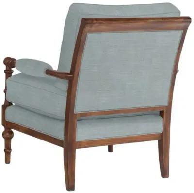 Lucy Exposed Wood Chair - Crypton Linen - Handcrafted