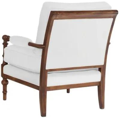 Lucy Exposed Wood Chair - Crypton Cotton - Handcrafted - Beige