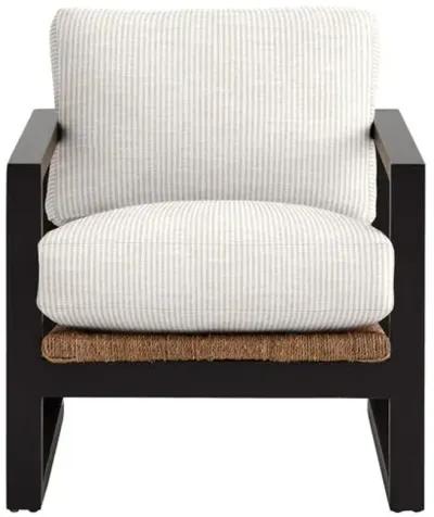 Effie Exposed Wood Chair - Inside Out Ticking Stripe - Handcrafted - Beige