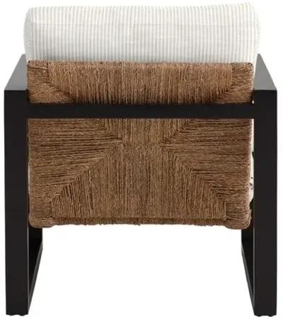 Effie Exposed Wood Chair - Inside Out Ticking Stripe - Handcrafted - Beige