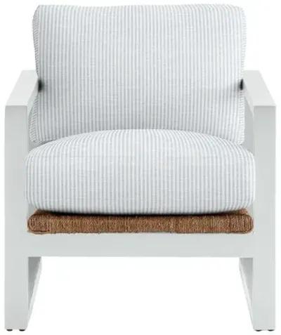 Effie White Exposed Wood Chair - Inside Out Ticking Stripe - Handcrafted