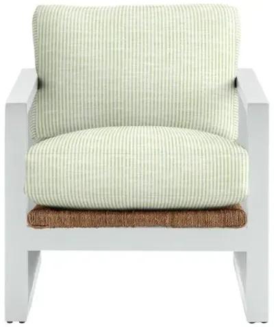 Effie White Exposed Wood Chair - Inside Out Ticking Stripe - Handcrafted