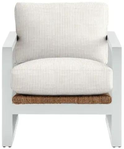 Effie White Exposed Wood Chair - Inside Out Ticking Stripe - Handcrafted