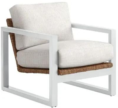 Effie White Exposed Wood Chair - Inside Out Ticking Stripe - Handcrafted