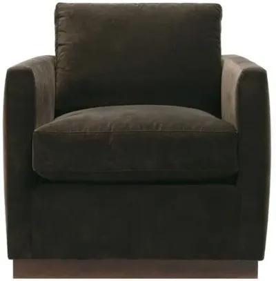 Liam Velvet Swivel Chair - Cocoa - Handcrafted