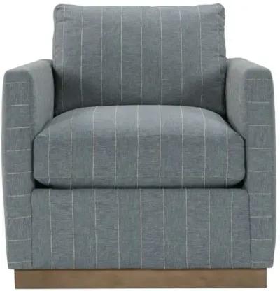 Liam Swivel Chair - Federal Blue Stripe - Handcrafted