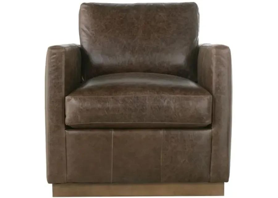 Liam Leather Swivel Chair - Handcrafted